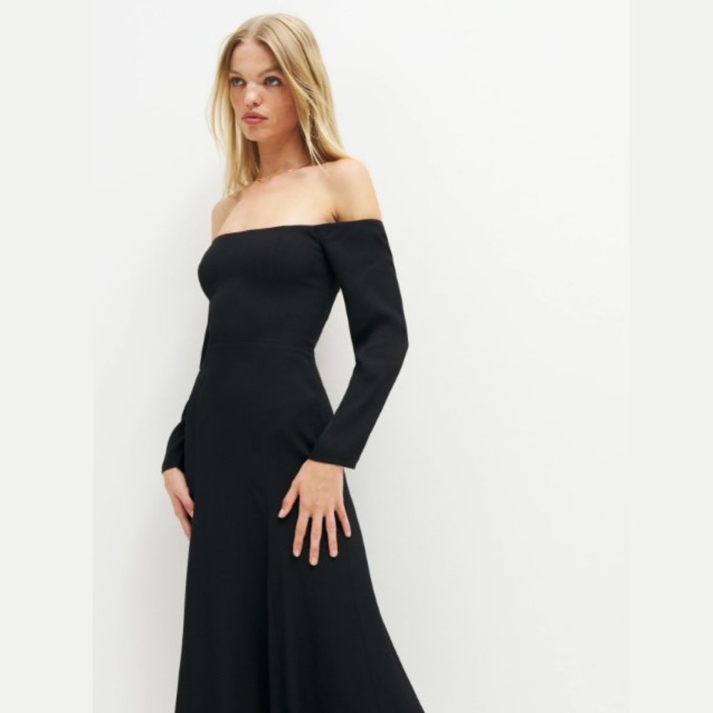 Reformation Ballari Dress + Black
